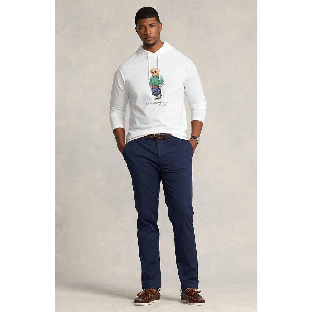 POLO Ralph Lauren Active Bear Long Sleeve Hooded T-Shirt White Men's Size 1XB